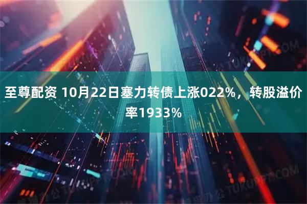 至尊配资 10月22日塞力转债上涨022%，转股溢价率1933%